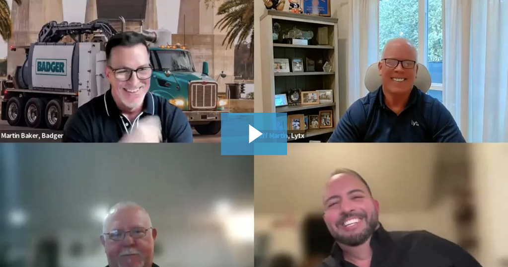 4 people smiling on an webinar 